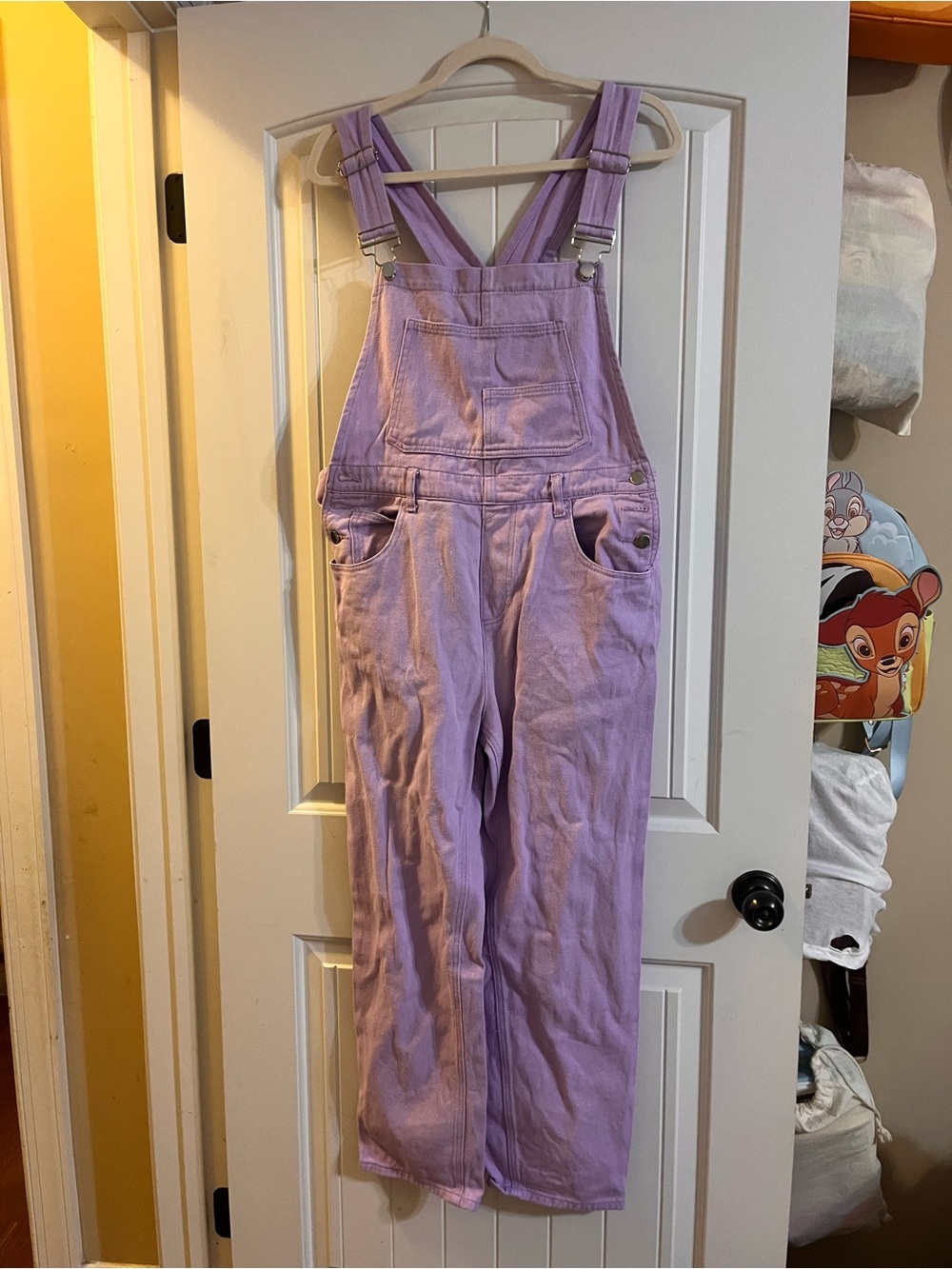 Lavender Women's Cotton Overalls with Adjustable Straps